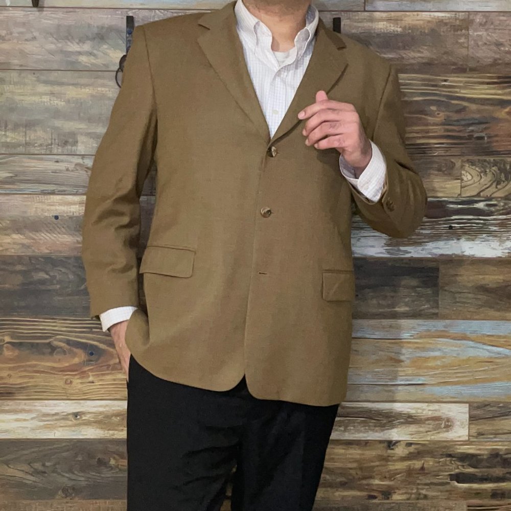 Jos. A. Bank 100% Wool Brown Blazer Sport Jacket Size 48R - Picture 3 of 10